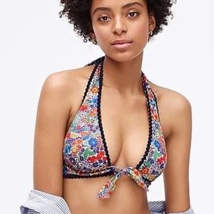 J. Crew Rickrack Halter Bikini Liberty print, sm
